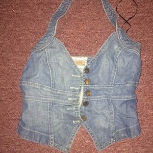 Halter denim vest